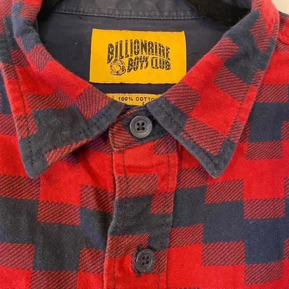 Billionaire Boys Club Luxury Streetwear 100% Cotton Flannel Digi Plaid Shirt LG - Picture 6 of 15